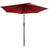 Image de Parasol droit rond 2,70m en aluminium et toile rouge