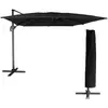 Image de Parasol déporté rectangulaire 3x4m toile noire avec housse