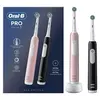 Image de Oral-B Pro Series 1 Lot De Deux, Brosses a Dents Electriques Rose Et Noire, 2 Brossettes, Conçue Par Braun