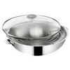 Image de Wok Salvaspazio+ avec son couvercle 30 cm en inox - - Argent / Métallique - Acier Inoxydable (inox)