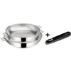 Image de Lot de 2 poêles inox 24 et 28 cm + poignée 012138600003