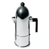 Image de A DI ALESSI - A9095/6 B - LA CUPOLA - CAFETIERE EXPRESSO EN FONTE D'ALUMINIUM POIGNEE - NOIR