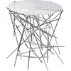 Image de A di Alessi Blow Up Petite table avec base en acier chromé et plan en verre, Argenté. en occasion ou reconditionné