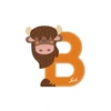 Image de animal lettre B 10 cm marron