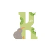 Image de animal lettre K 7,5 cm vert