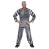 Image de Costume Prisionnier Bagnard Noir Et Blanc Adulte - Noir - M
