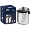 Image de De'Longhi Bac à Marc de Café DLSC084, Acier Inoxydable, Base en Caoutchouc Antidérapante, Très Stable, Barre de Frappe Amovible en Métal, Revêtement Caoutchouc pour un Entretien Facile, Diamètre 51mm en occasion ou reconditionné