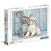 Image de puzzle Chat et High Qualitylapin 500 pièces