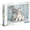 Image de Puzzle de 500 pièces Clementoni Cat and Bunny Multicolore 49x36 cm 8005125350049