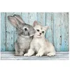 Image de Puzzle 500 pièces + poster : Chat et Lapin