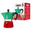 Image de Bialetti - Collection Moka Express Italia: La Cafetière Expresso Iconique, Qui Fait Du Véritable Café Italien, Cafetière Moka 3 Tasses (130 Ml), Aluminium, Coloré En Rouge, Vert Et Argent en occasion ou reconditionné