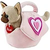 Image de chat en peluche dans un sac filles 29 cm en peluche rose/brun