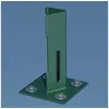 Image de Platine piquet acier galvanisé plastifié à visser vert, H.15 cm x section 100x10
