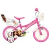 Image de Vélo enfant DINO BIKES Barbie 12 pouces Acier Rose et Blanc - Frein avant