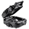 Image de Réchaud à gaz pliable 2 feux 4600 W - Réchaud camping portable Allumage piezo, double brûleur inox, cartouche valve 7/16" KEMPER
