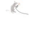 Image de Lampe à poser en résine Souris assis Blanc 5 x 15 x 12,5 cm