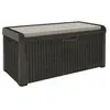 Image de Coffre de jardin en résine 560 Litres Gris Anthracite Cousin inclus Effet rotin L147xP72xH65 cm TOOMAX