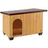 Image de Ferplast Niche pour chiens Maisonnette BAITA 80 en bois FSC, Pieds isolants en plastique, Porte anti-morsures en aluminium, Toit ouvrant en occasion ou reconditionné