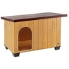 Image de Ferplast Niche pour chiens Maisonnette BAITA 80 en bois FSC, Pieds isolants en plastique, Porte anti-morsures en aluminium, Toit ouvrant