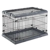 Image de Cage Pliable pour chiens de taille moyenne SUPERIOR 90 Clôture métallique, avec Séparateur, Double verrouillage Gris