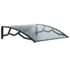 Image de Auvent de Porte d'Entrée 100 x 120 cm Transparente - Polycarbonate Alvéolé Marquise Extérieure Bras Polypropylène Art Plast