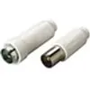 Image de Adaptateur coaxial TV mâle vers femelle 9,52 mm lot de 2 Blanc