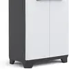 Image de Armoire de rangement basse Linear - 68 x 39 x 90 cm - Noir et gris