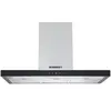 Image de Hotte décorative murale 90cm 65db 504m3/h inox/verre noir Rosieres rhp90tx