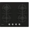 Image de Candy CVG 6 B Plaque de cuisson à gaz en verre trempé, 4 feux, à encastrer, grilles en fonte, soupape de sécurité, GPL et méthane, 59,5 x 51 x 95 cm, noir en occasion ou reconditionné