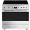 Image de Piano de cuisson 90 cm, 5 foyers induction dont un multizone, fonction Eco-logic, four multifonction double chaleur tournante, nettoyage vapor clean,
