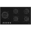 Image de Table gaz PV395LN verre céramique noir 90 cm 5 brûleurs wok
