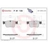 Image de Jeu De Plaquettes De Frein, Frein À Disque P 61 135x Brembo Brembo P61135x Citroen;Ds;Opel;Peugeot;Toyota;Vauxhall