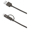 Image de Câble de données 2 en 1 micro-USB + connecteur USB-C 100 cm noir