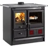 Image de Cuisinière à bois La Rosa L16 Steel - Acier émaillé noir anthracite - Four 55L