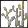 Image de Déco Murale Encadrée Métal Design Cactus 50x50cm Multicolore