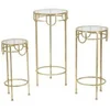 Image de Lot de 3 Tables d'Appoint Gigognes "Dolly" 70cm Or
