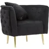 Image de Fauteuil en Velours "Bucarest" 76cm Noir
