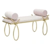 Image de Bout de lit en métal et tissu Rosa 112.5 x 49 x 53 cm rose pâle