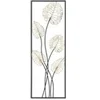 Image de Décoration Murale Encadrée Métal Design Feuilles Luxyb Multicolore 31x90 cm