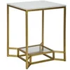 Image de Bout de canapé Mauro Ferretti Double - En métal avec plateau imitation marbre, 47 x 47 x 60 cm