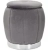 Image de Pouf Coffre Rangement "Paris" Gris Foncé & Argent