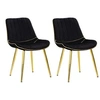 Image de Chaise en métal et tissu Paris (Lot de 2) noir et doré