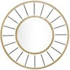 Image de Miroir Mural Déco Blake Rond Métal Verre Or Noir 81 cm