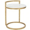 Image de Table basse ronde en métal doré avec plateau en marbre blanc Round