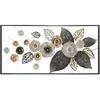 Image de Décoration Murale Encadrée en Métal Design fleurs et feuilles 120x7x59 cm Multicolore
