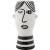 Image de Vase visage en porcelaine Face 26cm Blanc et Noir