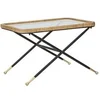 Image de Table basse rectangulaire en verre, rotin et métal 70x50x45cm Multicolore