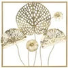Image de Décoration Murale Encadrée Flowers en Métal 50x50cm Or