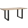 Image de Table à manger extensible Mango Bois et Métal 180-280cm Naturel et Noir