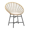 Image de Chaise en métal et rotin avec coussin blanc bohème chic Panama